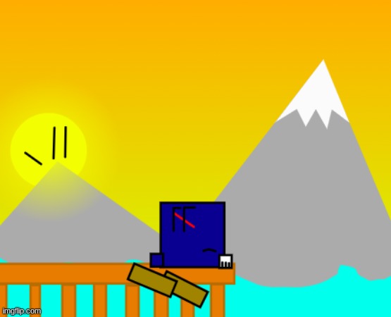 Cuber looking at the Sunset | image tagged in cuber,ocs,sunset,dannyhogan200 | made w/ Imgflip meme maker