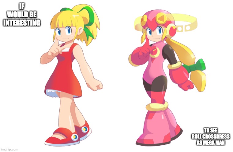 Roll in EXE Skin | IF WOULD BE INTERESTING; TO SEE ROLL CROSSDRESS AS MEGA MAN | image tagged in roll,megaman,megaman battle network,memes | made w/ Imgflip meme maker