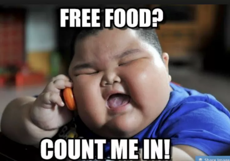 FREE FOOD COUNT ME IN Blank Meme Template