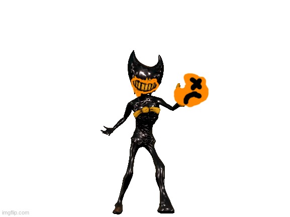 Ink Bendy Eats The Annoying Orange | image tagged in blank white template,bendy and the ink machine,ink bendy,annoying orange | made w/ Imgflip meme maker