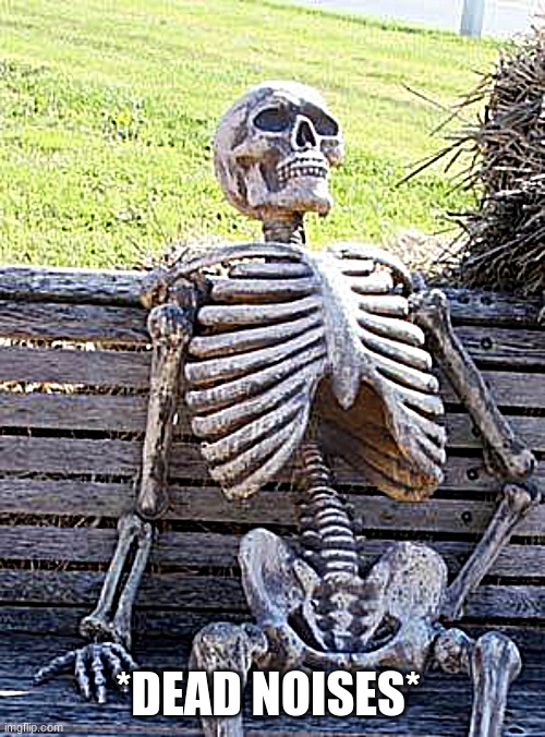 Waiting Skeleton Meme | *DEAD NOISES* | image tagged in memes,waiting skeleton | made w/ Imgflip meme maker