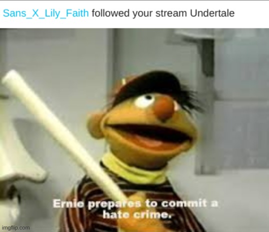 srsly? why | image tagged in ernie prepares to commit a hate crime | made w/ Imgflip meme maker