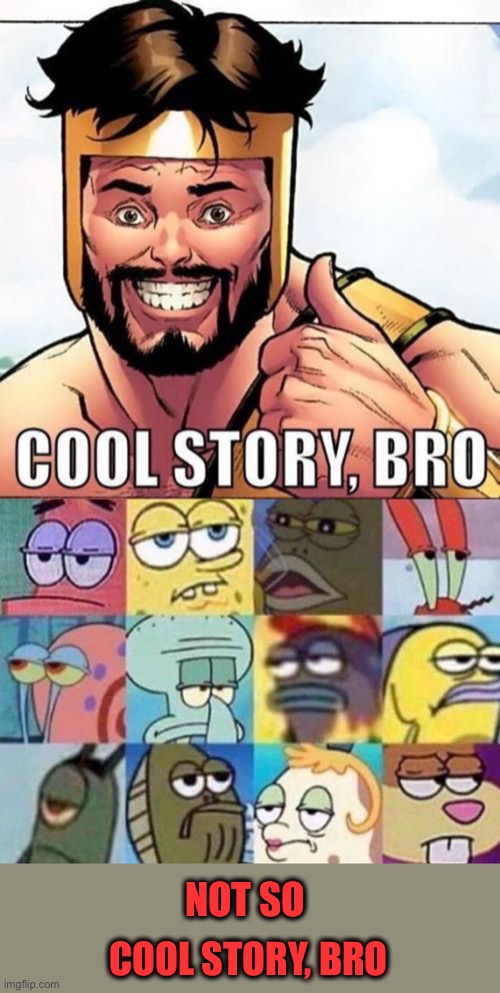 Stop me if you’ve heard this one before. | NOT SO; COOL STORY, BRO | image tagged in memes,cool story bro,yawn,funny | made w/ Imgflip meme maker