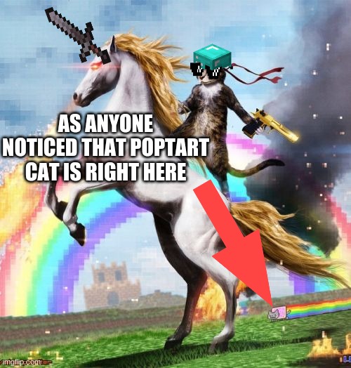 Welcome To The Internets | AS ANYONE NOTICED THAT POPTART CAT IS RIGHT HERE | image tagged in memes,welcome to the internets | made w/ Imgflip meme maker