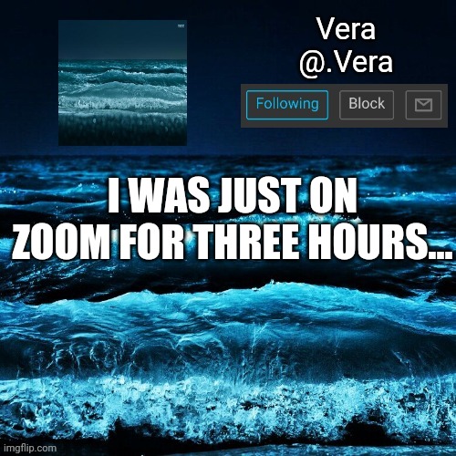 a n n o u n c e | I WAS JUST ON ZOOM FOR THREE HOURS... | image tagged in a n n o u n c e | made w/ Imgflip meme maker