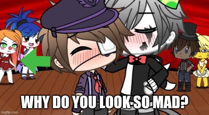 liz why do you look mad | WHY DO YOU LOOK SO MAD? | image tagged in fnaf | made w/ Imgflip meme maker