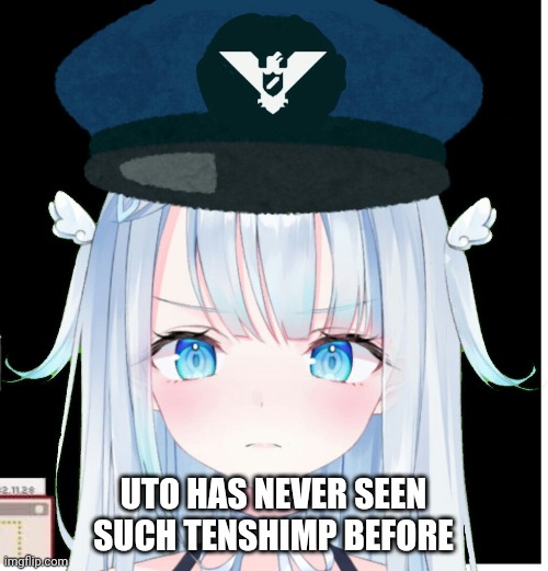 Uto has never seen such tenshimp before! | UTO HAS NEVER SEEN SUCH TENSHIMP BEFORE | image tagged in reaction,virtual,anime | made w/ Imgflip meme maker