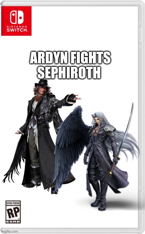 *A mixture of One Winged Angel and Ardyn II plays* | image tagged in ffxv,ff7,final fantasy xv,final fantasy 7,ardyn,sephiroth | made w/ Imgflip meme maker