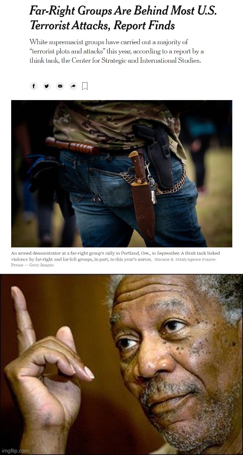 it's true | image tagged in far-right terrorism,this morgan freeman,he's right you know | made w/ Imgflip meme maker