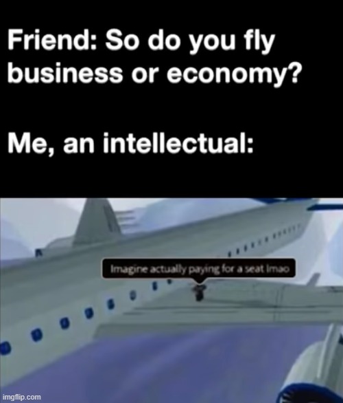 lmao | image tagged in airplane,fly,business,economy,memes,fun | made w/ Imgflip meme maker