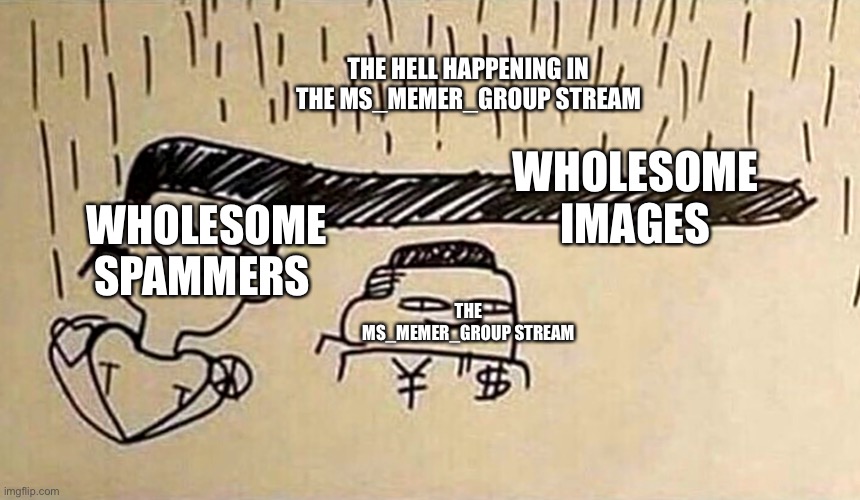 Josuke protecting Okuyasu from rain | THE HELL HAPPENING IN THE MS_MEMER_GROUP STREAM; WHOLESOME IMAGES; WHOLESOME SPAMMERS; THE MS_MEMER_GROUP STREAM | image tagged in josuke protecting okuyasu from rain | made w/ Imgflip meme maker