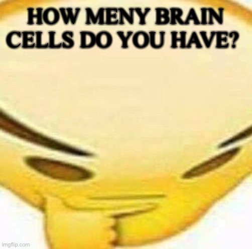 HMMMMMMM | HOW MENY BRAIN CELLS DO YOU HAVE? | image tagged in hmmmmmmm | made w/ Imgflip meme maker