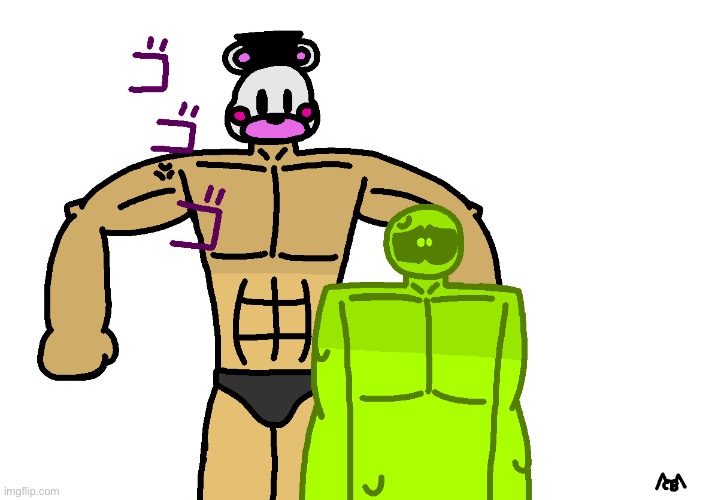 A drawing of Buff Helpy and Mucky. | made w/ Imgflip meme maker