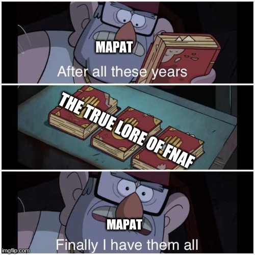 After All These Years | MAPAT; THE TRUE LORE OF FNAF; MAPAT | image tagged in after all these years | made w/ Imgflip meme maker