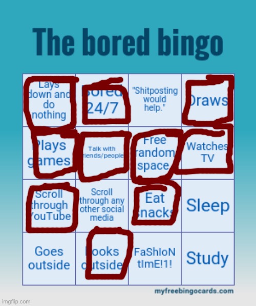 I found this & just said why not | image tagged in the bored bingo | made w/ Imgflip meme maker