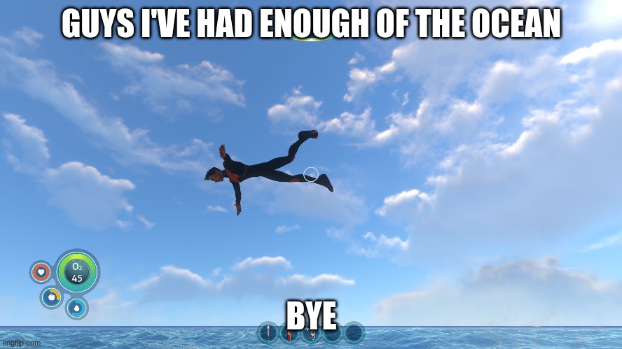 I WILL MAKE A SUBNAUTICA MEME EVERY DAY UNTIL SUBNAUTICA:BELOW ZERO IS RELEASED DAY 4 | GUYS I'VE HAD ENOUGH OF THE OCEAN; BYE | image tagged in the fly boy,subnautica | made w/ Imgflip meme maker
