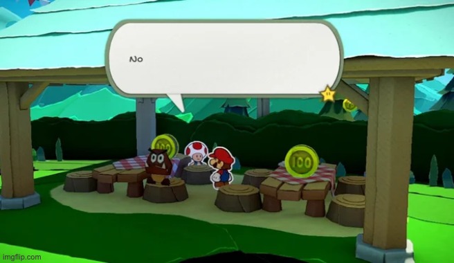 Paper Mario No | image tagged in paper mario no | made w/ Imgflip meme maker