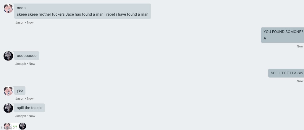 the shit we talk about in hangouts i swear- | made w/ Imgflip meme maker