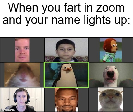 When you fart in zoom and your name lights up: | image tagged in zoom | made w/ Imgflip meme maker