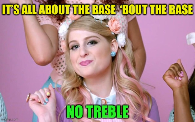 Megan Trainor | IT’S ALL ABOUT THE BASE  ‘BOUT THE BASE NO TREBLE | image tagged in megan trainor | made w/ Imgflip meme maker