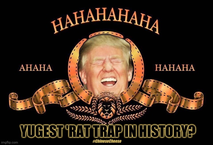 YUGEST 'RAT TRAP IN HISTORY. #EO13848 #DOMINION #SCYTL #HAMMER #SCORECARD #YUGERATTRAP USA #WINNING Q+ #TRUMP2020 | YUGEST 'RAT TRAP IN HISTORY? #ChineseCheese | image tagged in the lion is laughing,joe biden,voter fraud,election fraud,the great awakening,trump 2020 | made w/ Imgflip meme maker