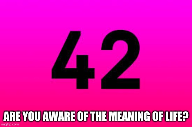 ARE YOU AWARE OF THE MEANING OF LIFE? | made w/ Imgflip meme maker