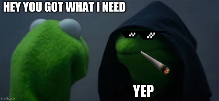 Evil Kermit Meme |  HEY YOU GOT WHAT I NEED; YEP | image tagged in memes,evil kermit | made w/ Imgflip meme maker