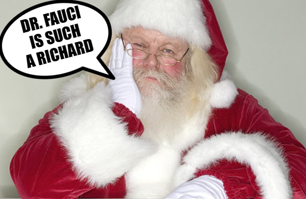 RICHARD XMAS 2020 | DR. FAUCI IS SUCH A RICHARD | image tagged in sad santa,dr fauci,dr fraudci,plandemic,frauddemic,scamdemic | made w/ Imgflip meme maker