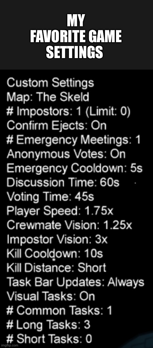 MY FAVORITE GAME SETTINGS | made w/ Imgflip meme maker