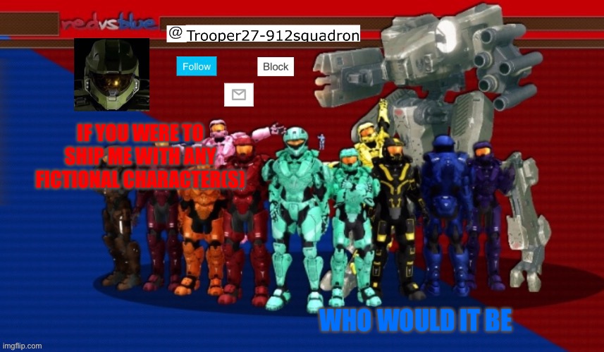 E | IF YOU WERE TO SHIP ME WITH ANY FICTIONAL CHARACTER(S); WHO WOULD IT BE | image tagged in t27 announcement | made w/ Imgflip meme maker