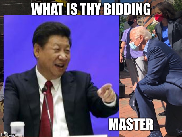 Hunter’s fate is in the balance | WHAT IS THY BIDDING; MASTER | image tagged in xi,joe biden,bend the knee,chinese communist party,political meme | made w/ Imgflip meme maker