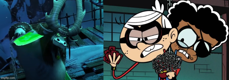 Ace Savvy and One Eyed Jack against Kai the Collector | image tagged in kung fu panda,kai,the loud house,nickelodeon,dreamworks | made w/ Imgflip meme maker