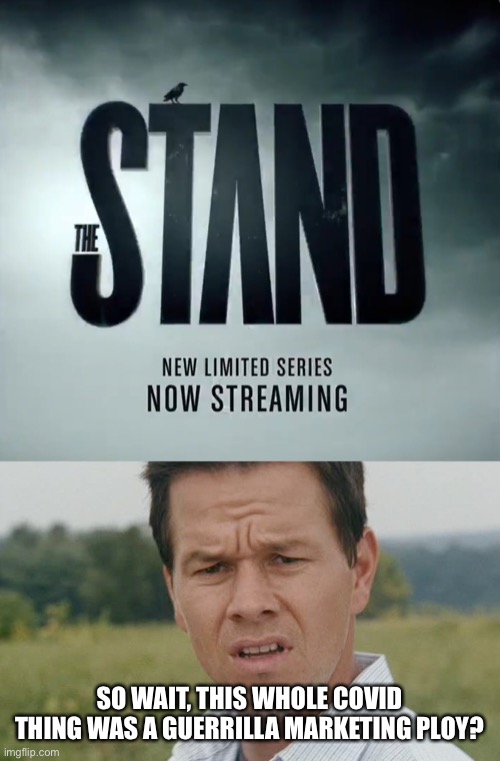 SO WAIT, THIS WHOLE COVID THING WAS A GUERRILLA MARKETING PLOY? | image tagged in mark wahlberg confused | made w/ Imgflip meme maker
