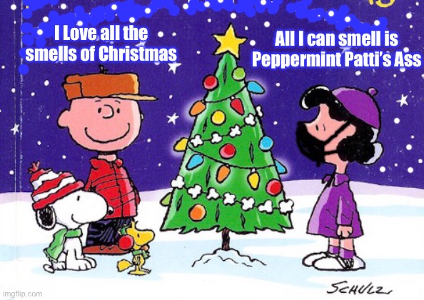 Remember Fresh Air? | All I can smell is Peppermint Patti’s Ass; I Love all the smells of Christmas | image tagged in covidiots,pretending to be happy hiding crying behind a mask | made w/ Imgflip meme maker