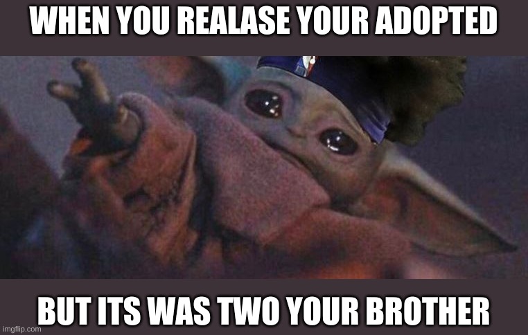 F O R K 0,4 | WHEN YOU REALASE YOUR ADOPTED; BUT ITS WAS TWO YOUR BROTHER | image tagged in memes | made w/ Imgflip meme maker
