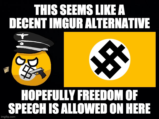 I just joined imgflip. I am a white national capitalist. | THIS SEEMS LIKE A DECENT IMGUR ALTERNATIVE; HOPEFULLY FREEDOM OF SPEECH IS ALLOWED ON HERE | image tagged in memes,politics,imgflip,imgur,free speech,white nationalism | made w/ Imgflip meme maker
