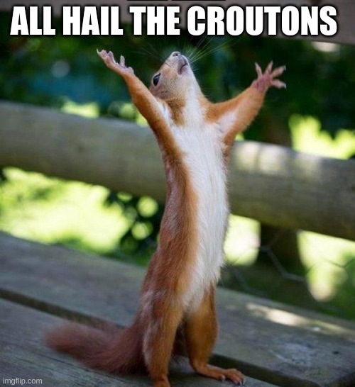 All Hail | ALL HAIL THE CROUTONS | image tagged in all hail | made w/ Imgflip meme maker