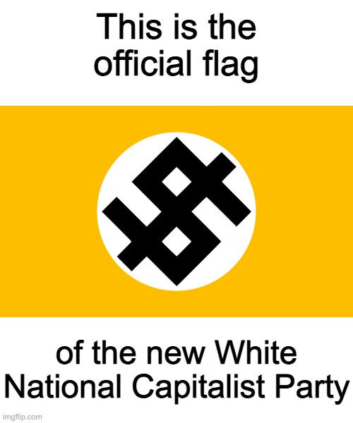 Vote for the WNCP on December 29! | This is the official flag; of the new White National Capitalist Party | image tagged in memes,politics,flag,party | made w/ Imgflip meme maker