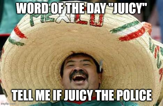 Mexico | WORD OF THE DAY "JUICY"; TELL ME IF JUICY THE POLICE | image tagged in mexico | made w/ Imgflip meme maker