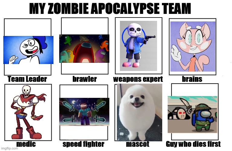 It's meh zombie apocalypse team boi | image tagged in my zombie apocalypse team | made w/ Imgflip meme maker