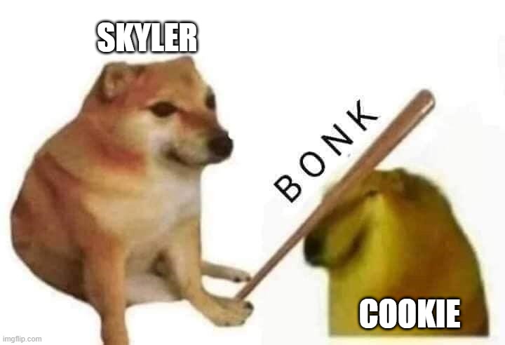 Doge bonk | SKYLER COOKIE | image tagged in doge bonk | made w/ Imgflip meme maker