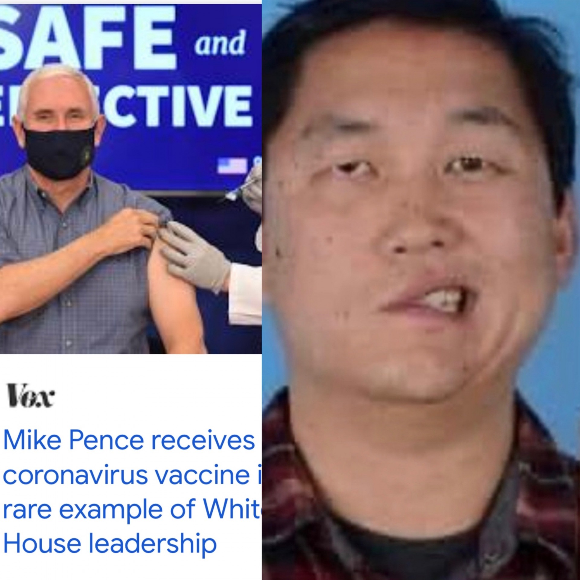 Pence gets vaccine Blank Meme Template