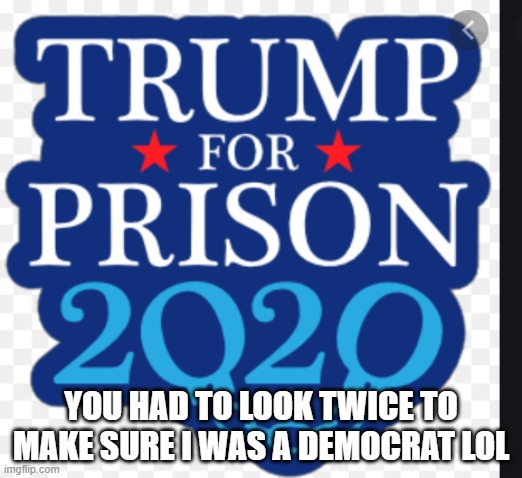 Just Spreading the Holiday Cheer | YOU HAD TO LOOK TWICE TO MAKE SURE I WAS A DEMOCRAT LOL | image tagged in trump for prison 2020 | made w/ Imgflip meme maker