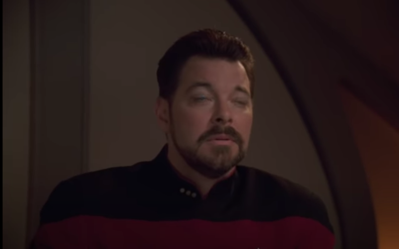 Riker Eyes Closed Blank Meme Template