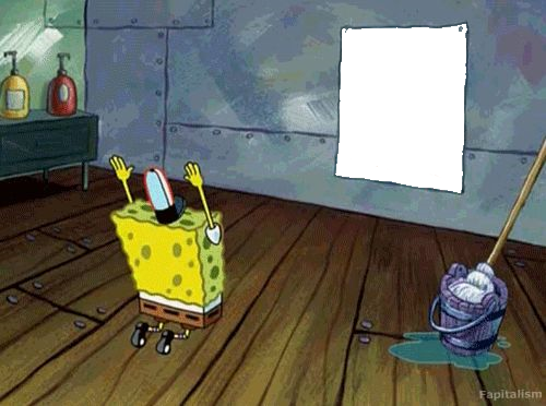 High Quality Spongebob yelling at a poster Blank Meme Template