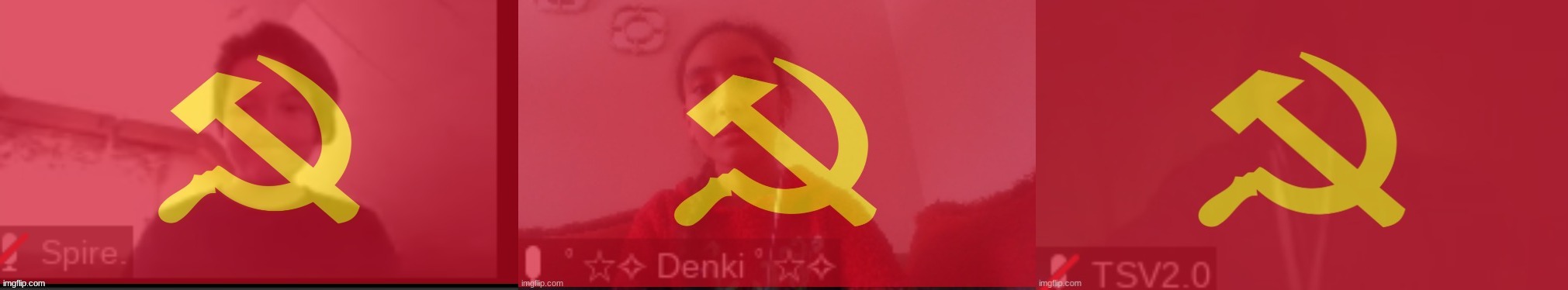Why did I do this- | image tagged in communist spire,communist denki,communist tsv's cousin | made w/ Imgflip meme maker
