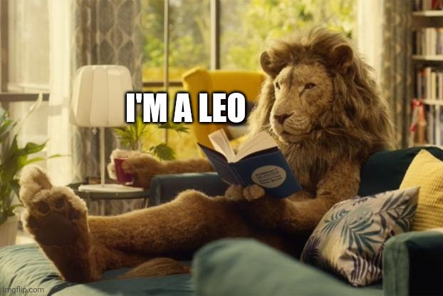 Lion relaxing | I'M A LEO | image tagged in lion relaxing | made w/ Imgflip meme maker