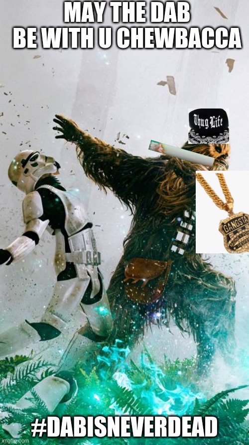 MAY the dab be with you | MAY THE DAB BE WITH U CHEWBACCA; #DABISNEVERDEAD | image tagged in dab on them haters | made w/ Imgflip meme maker