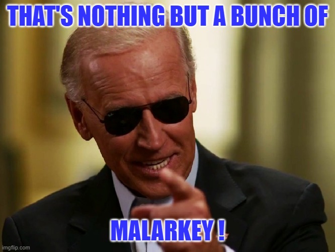Cool Joe Biden | THAT'S NOTHING BUT A BUNCH OF MALARKEY ! | image tagged in cool joe biden | made w/ Imgflip meme maker