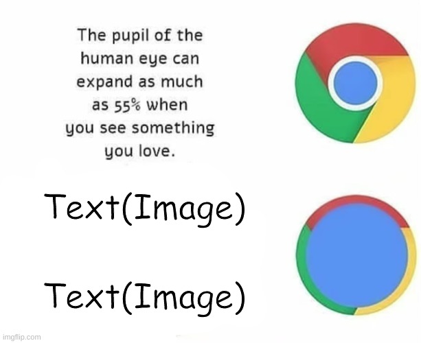 Link in comments | Text(Image); Text(Image) | image tagged in the pupil of the human eye can expand as much as 55 when you,see something you love,the name was too long,r i p | made w/ Imgflip meme maker